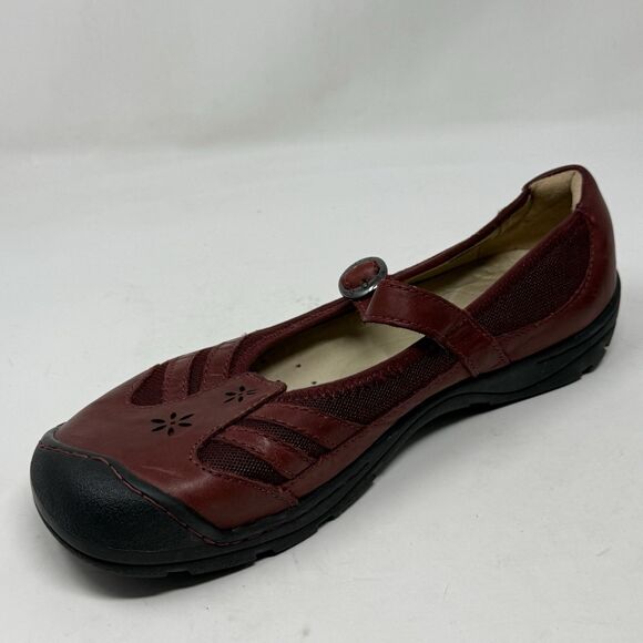 Keen Paradise Mary Jane Shoes Womens 11 Burgundy Leather Casual Comfort Office - Picture 7 of 16